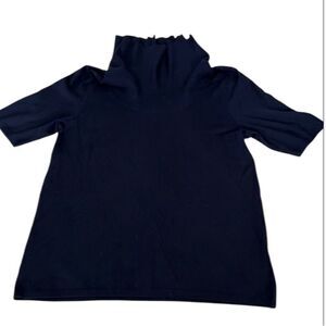 Chaus size large black short sleeve cowl neck tunic sweater EUC